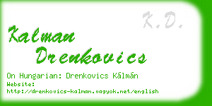 kalman drenkovics business card